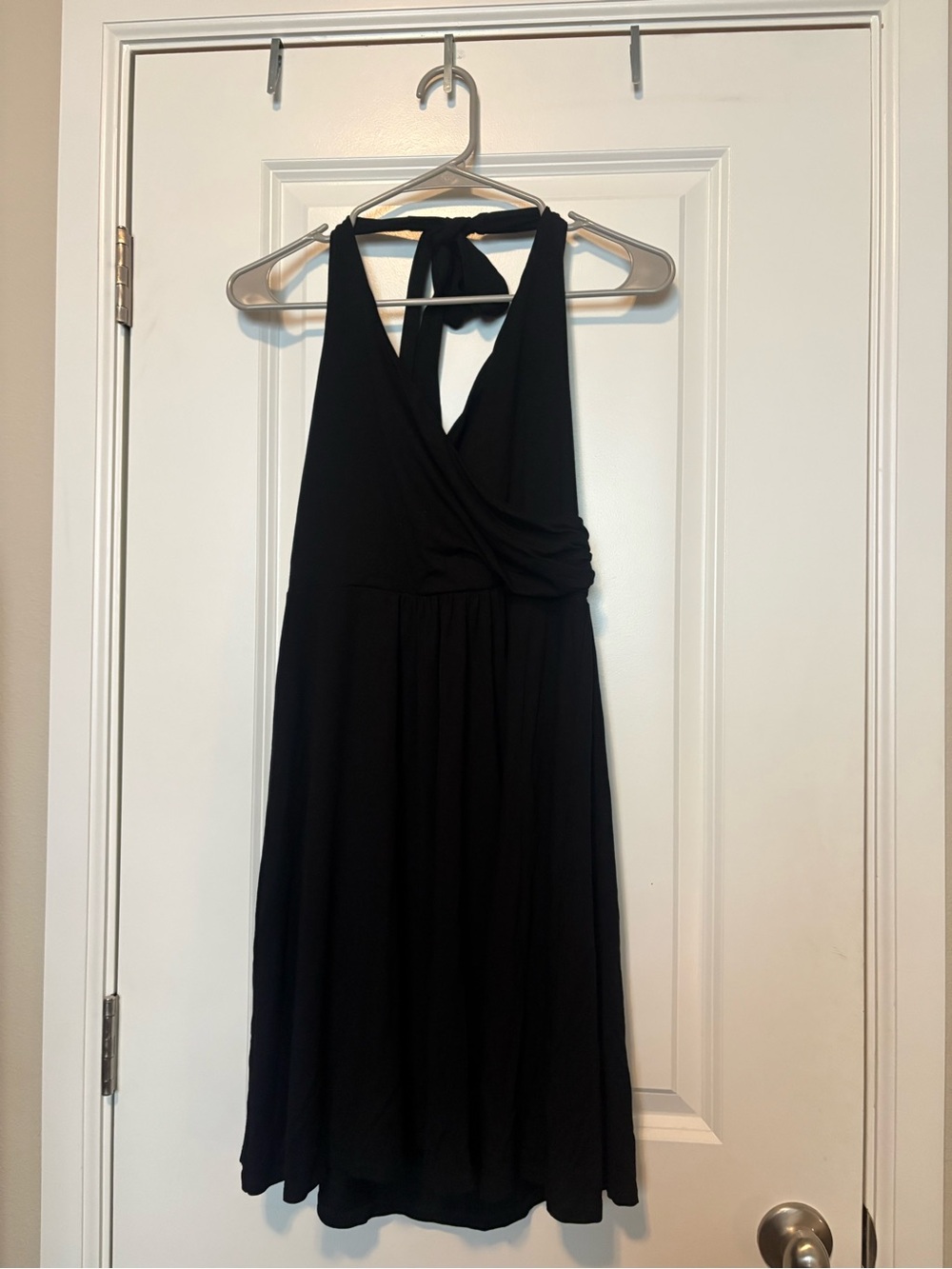 Boden Black One-Shoulder Tie-Back Dress